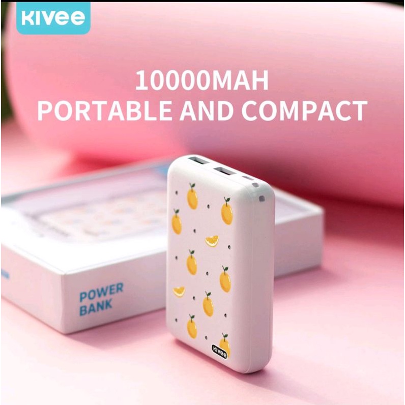 kivee powerbank 10000mah dual input dan output