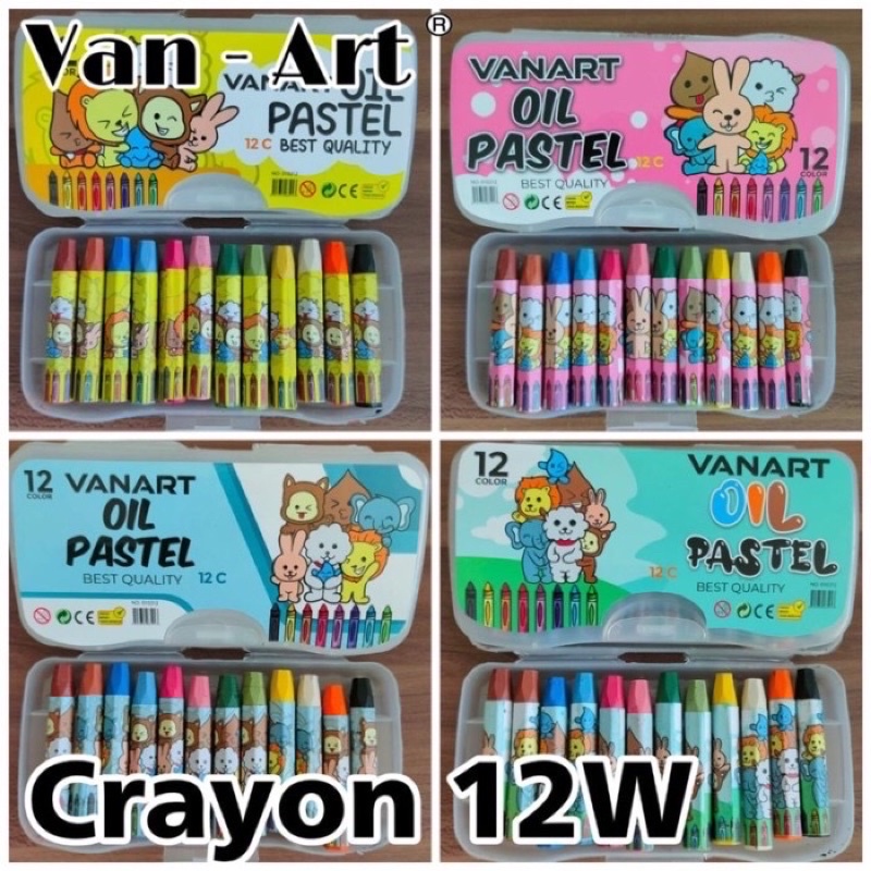 

Crayon BESAR 12w, OIL PASTEL / Crayon 12 warna van-art, krayon