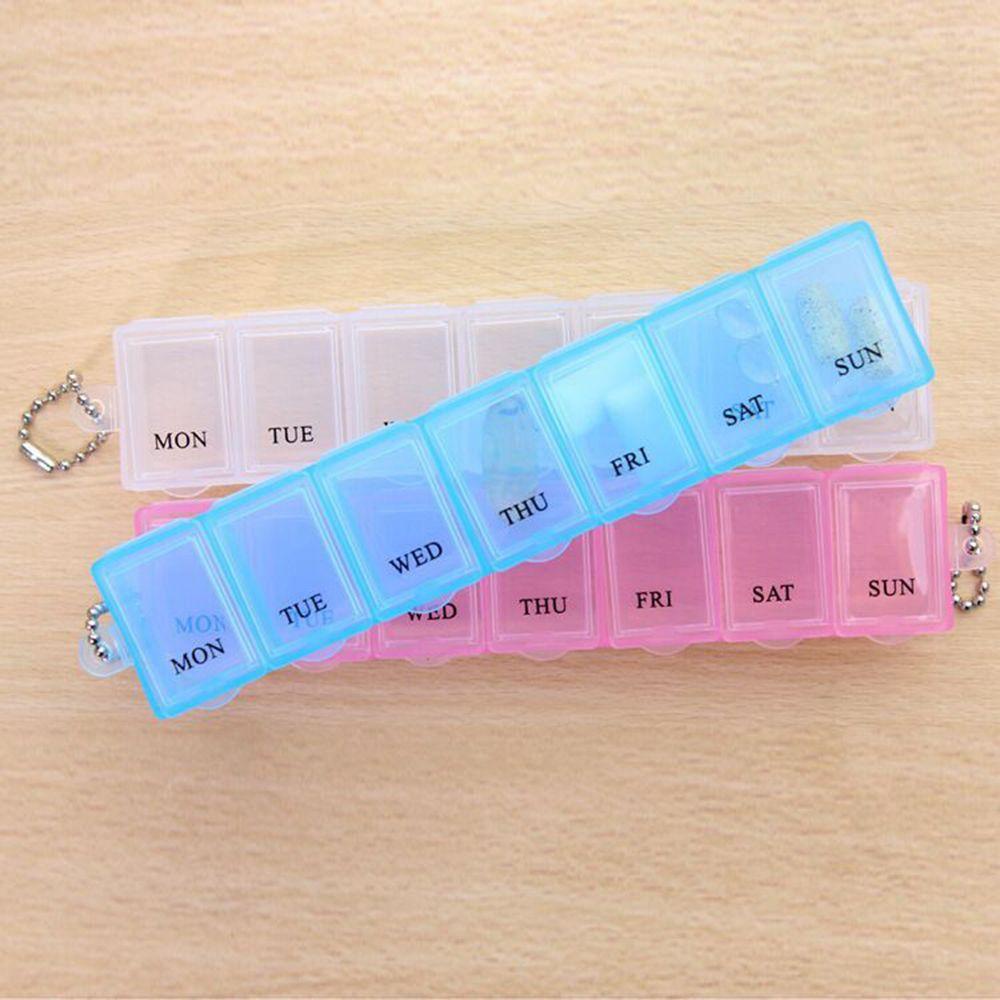 [Elegan] Tablet Case Wadah Organizer 7hari Mingguan Obat Pill Storage Box Pill Case Warna Acak Hadiah 1pcs Portabel Nyaman Perjalanan Wadah Perhiasan Case