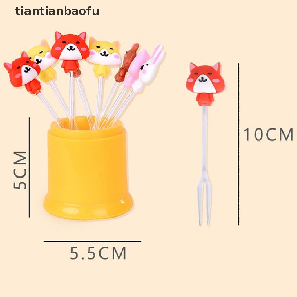 8 Pcs Garpu Tusuk Gigi Desain Kartun Princess Untuk Makanan Ringan Anak