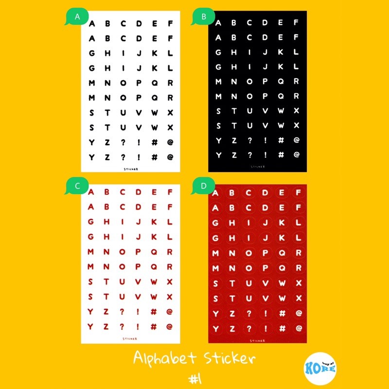 

ALPHABET / NUMERICAL STICKERS #1