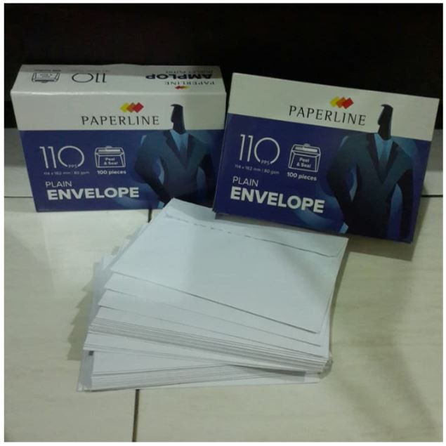 

Amplop Paperline ( No.110 ) 114x162mm - 100 lbr Polos Tanggung-Besar
