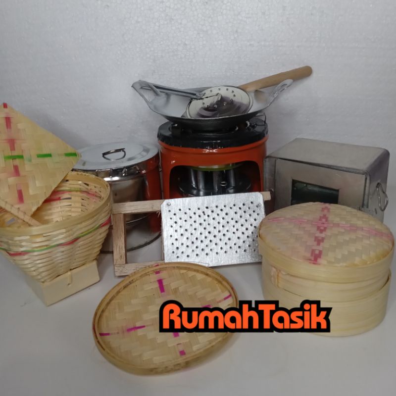 Rumah Tasik Set Alat Masak Masakan Anak Tradisional Kompor Mini Mainan Masak Masakan Anak