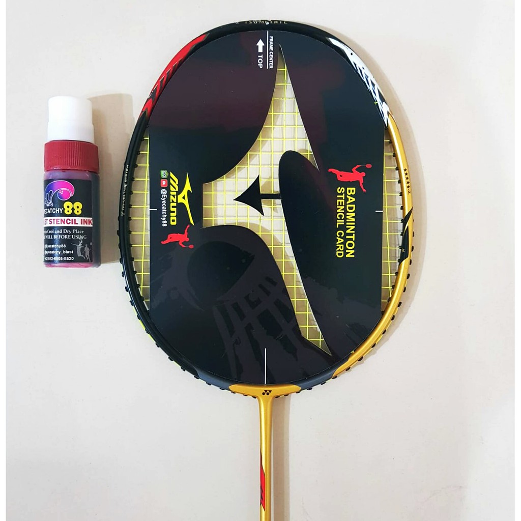 Tinta/Ink dan Stencil Card Badminton/Logo Raket/ Cetakan Raket