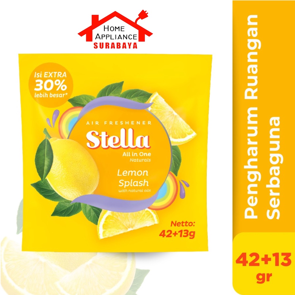 Stella Air Freshener ALL IN ONE ( AIO ) Pengharum Ruangan / Mobil 42+13Gr ( 55gr ) All Variant