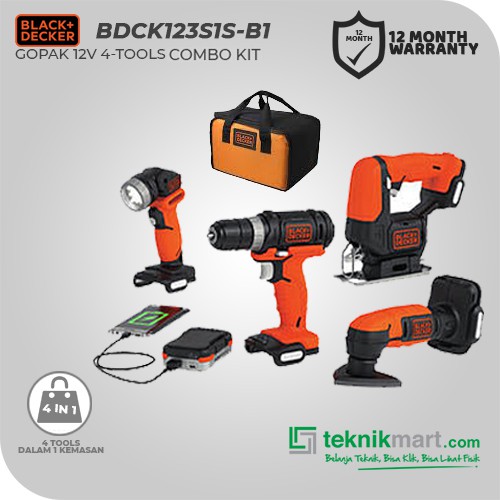 Black And Decker Gopak 4 Tool Combo Kit Set Shopee Indonesia