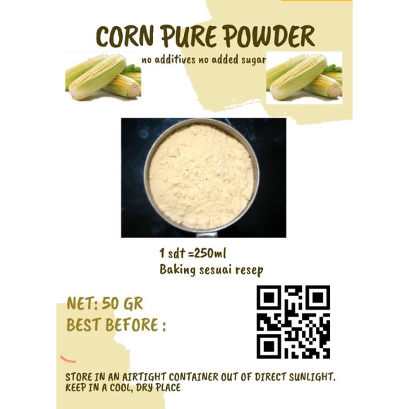 

CORN POWDER 50 GR PURE MURNI 100%