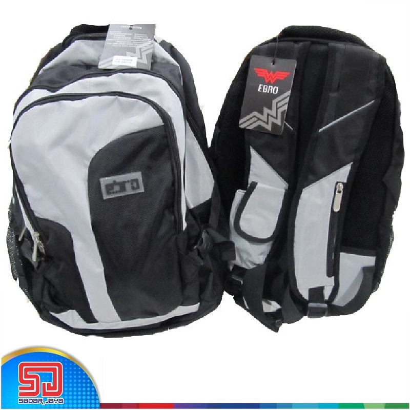 Ebro EB5002B Tas laptop / backpack / ransel / punggung kombinasi black white