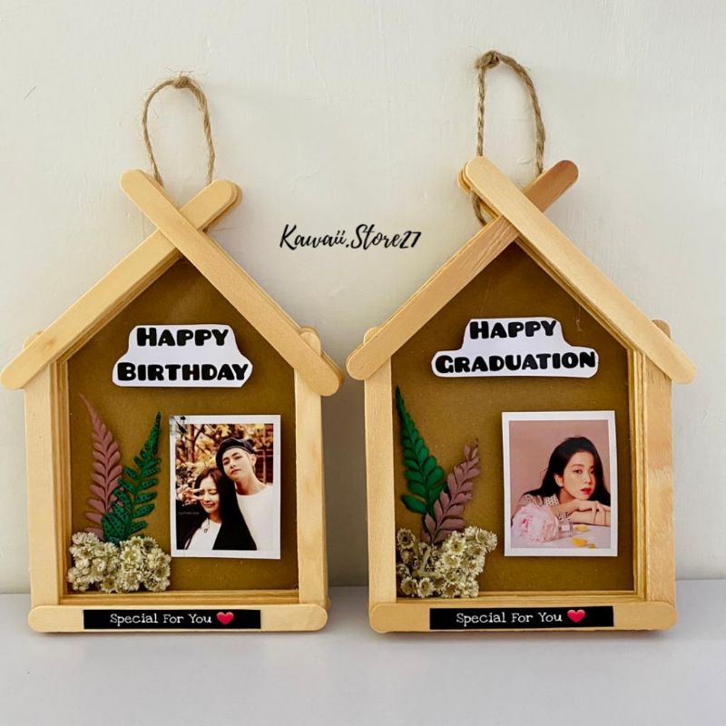 Flower in popsicle frame / Flower in frame / kado murah / bunga kering / Frame Stik / Stik Frame / K