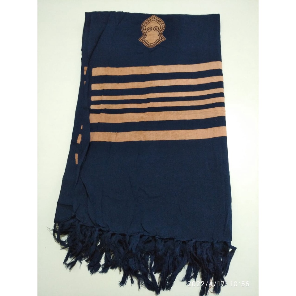 H2. surban terumpah. surban rayon. surban motif garis kualitas premium ukuran 125cm X 210cm-NEVY COKLAT