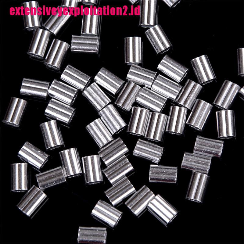 &lt; E2id &amp; &gt; 50pcs Klip Penjepit Kabel Bahan Aluminum Ukuran 1.5mm