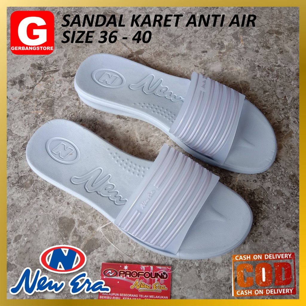 Sandal Karet Untuk Wanita / Cewek New Era Profound Size 36 Sampai 40 Anti Air { LBE 15989 BSR }