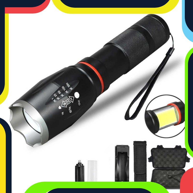 Bayar Ditempat TaffLED Paket Senter LED Torch Cree XM-L T6 + Charger + Box - E17 COB