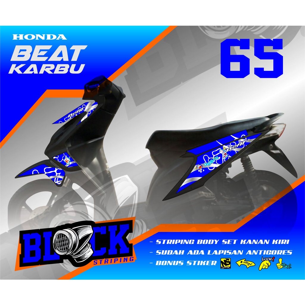 Striping Beat Karbu 2008 2009 2010 2011 2012 DORAEMON Sticker Stiker Skotlet Lis List Body List