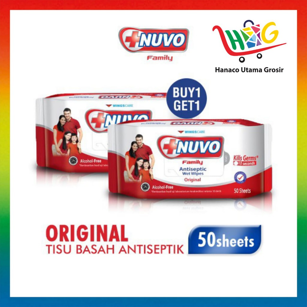 Tisu Basah NUVO Wet Wipes Merah / Biru 50s