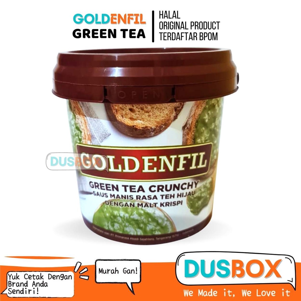 

Goldenfil Greentea Crunchy / Selai Roti Bakar / Toping Roti / Selai Roti / Selai Coklat /Olesan Roti