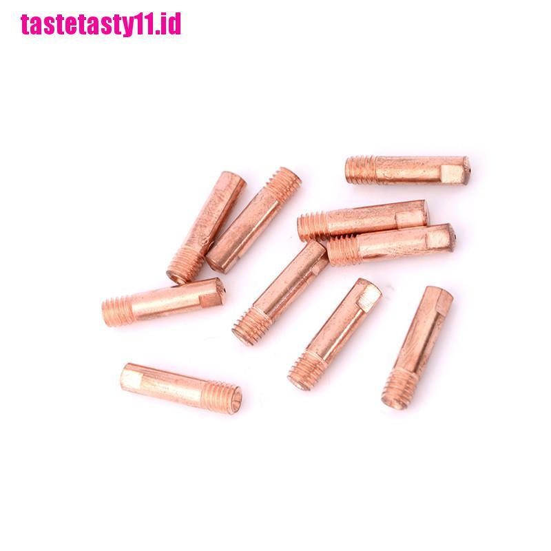 【TTID】10pcs Gas Nozzle Gold 15AK-0.8mm Mig Mag Welding Weld Torch Contact Tips