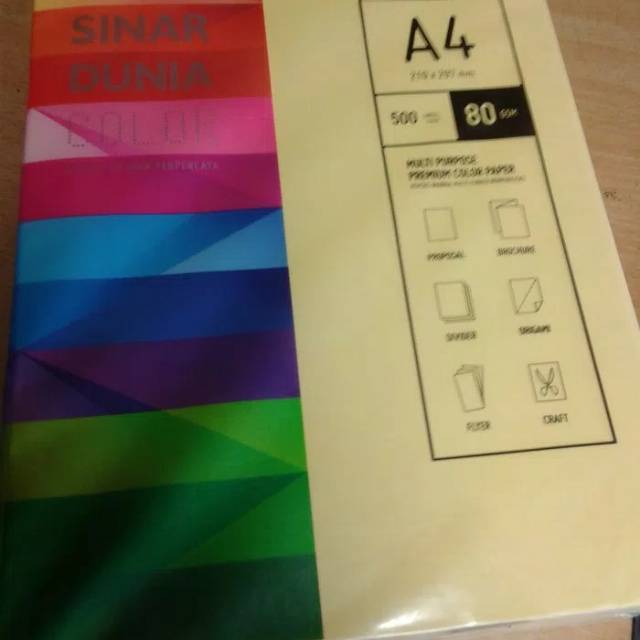 

SIDU.kertas watna A4.80gsm it160 yello