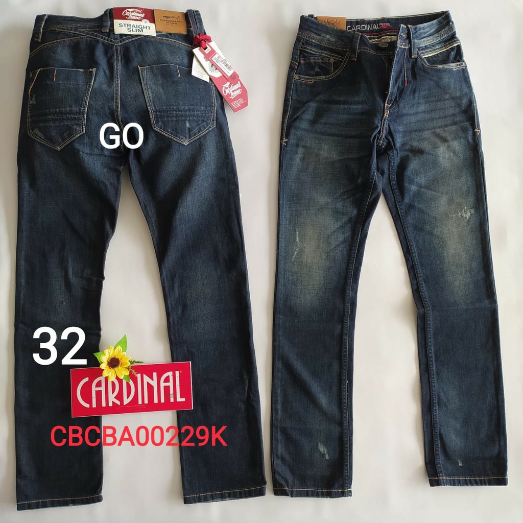 gos  32 CARDINAL CBCBA Celana Panjang Jeans Reguler Fit Slim Fit Straight Slim Bawahan Laki Dewasa