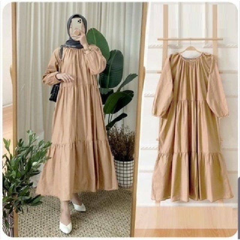 MIDI DRESS WANITA MIDI DRESS RUFFLE FASHION MUSLIM WANITA SABRINA MIDI DRESS KIRANI