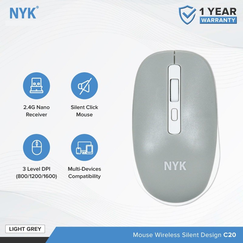 Mouse Wireless Silent NYK C20 Design Style Color