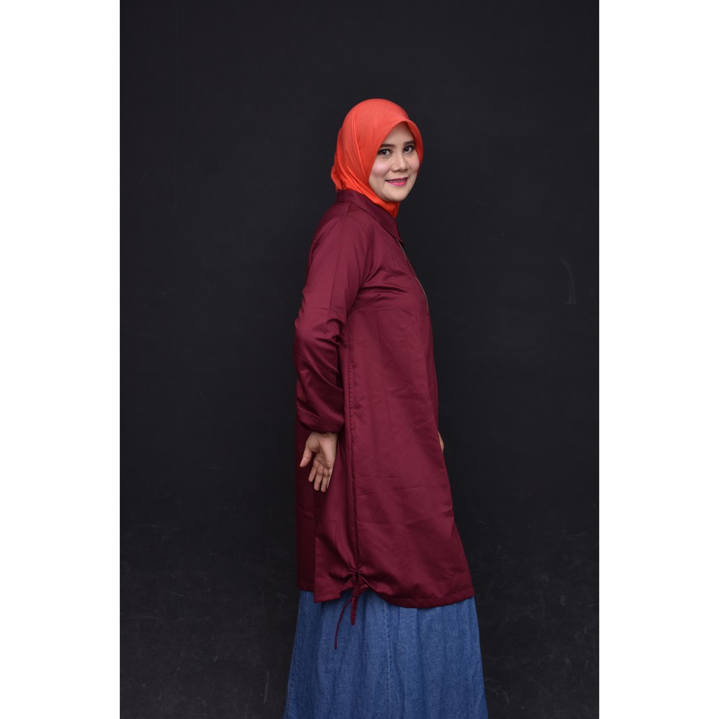 F a t i m a h TUNIC | TUNIK BAHAN TOYOBO | WARNA MAROON | TUNIK KATUN