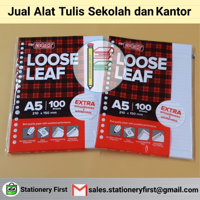 

kertas- loose leaf kertas file binder a5 isi 100 -kertas.