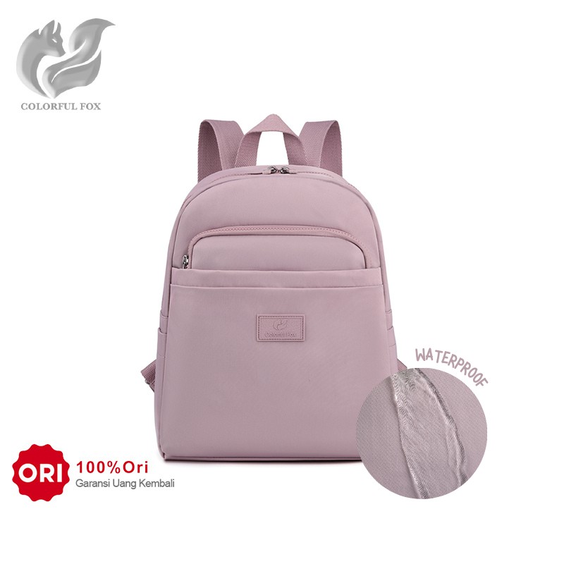 Tas Ransel Wanita COLORFUL FOX 0454 Backpack Wanita Remaja Tas Anti Air WATCHKITE WKOS