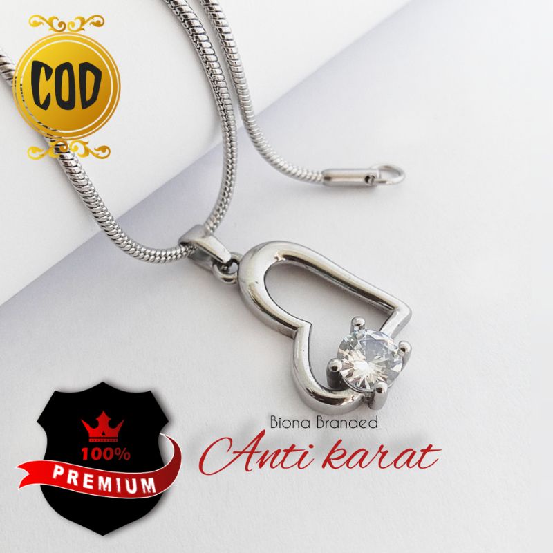 Kalung dan liontin titanium asli, kalung titanium wanita terbaru plus liontin, kalung titanium anti 
