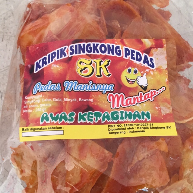 

Keripik singkong pedas asli 250gr