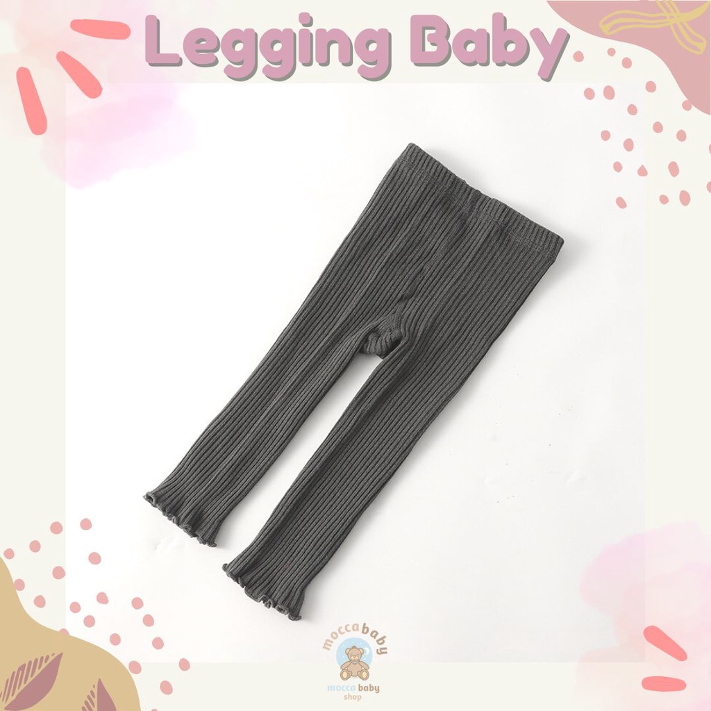 MBSS -  LEGGING CURLY Legging buka kaki bayi / anak import motif truffle warna polos