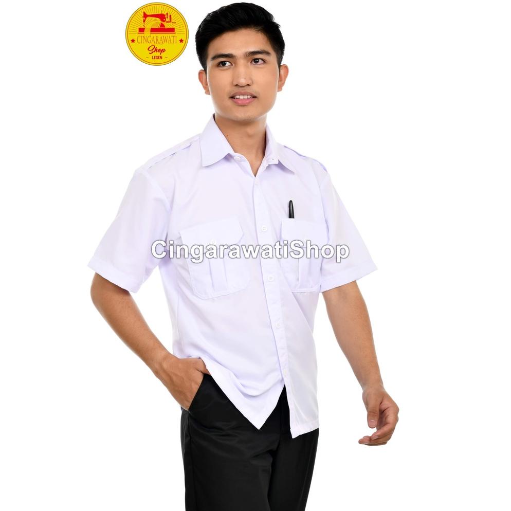 TERMURAH Baju PDH Putih Pns Kemeja Putih Dinas Pria Baju Putih Pemda Lengan Pendek Baju Pdl putih Po