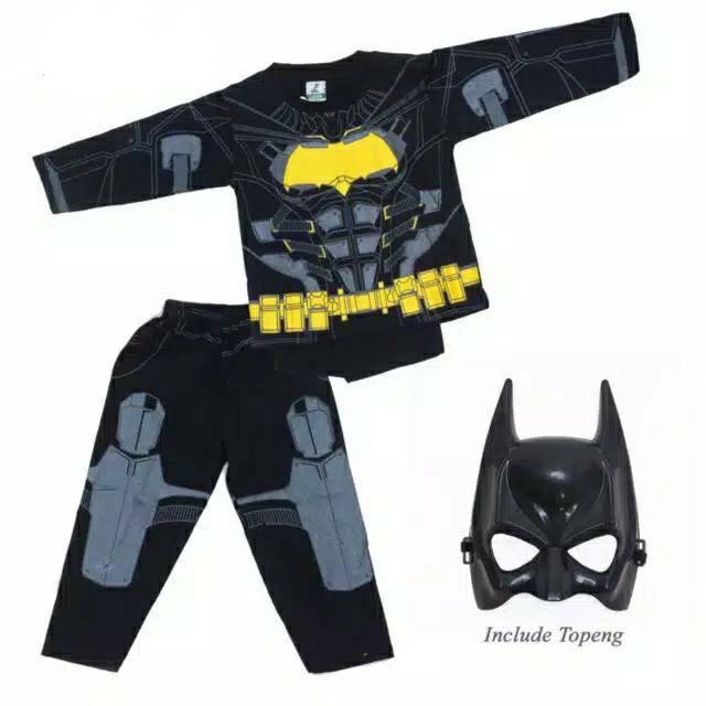 Kostum baju anak batman bersayap gratis topeng liason