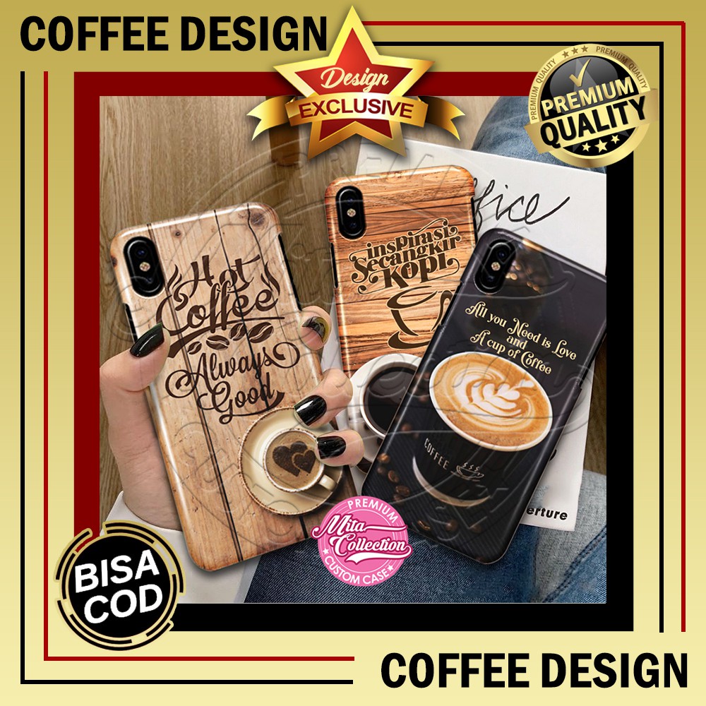 [Casing Kopi] Case Custom HP Samsung Iphone Xiaomi Vivo Oppo Realme Desain Coffee