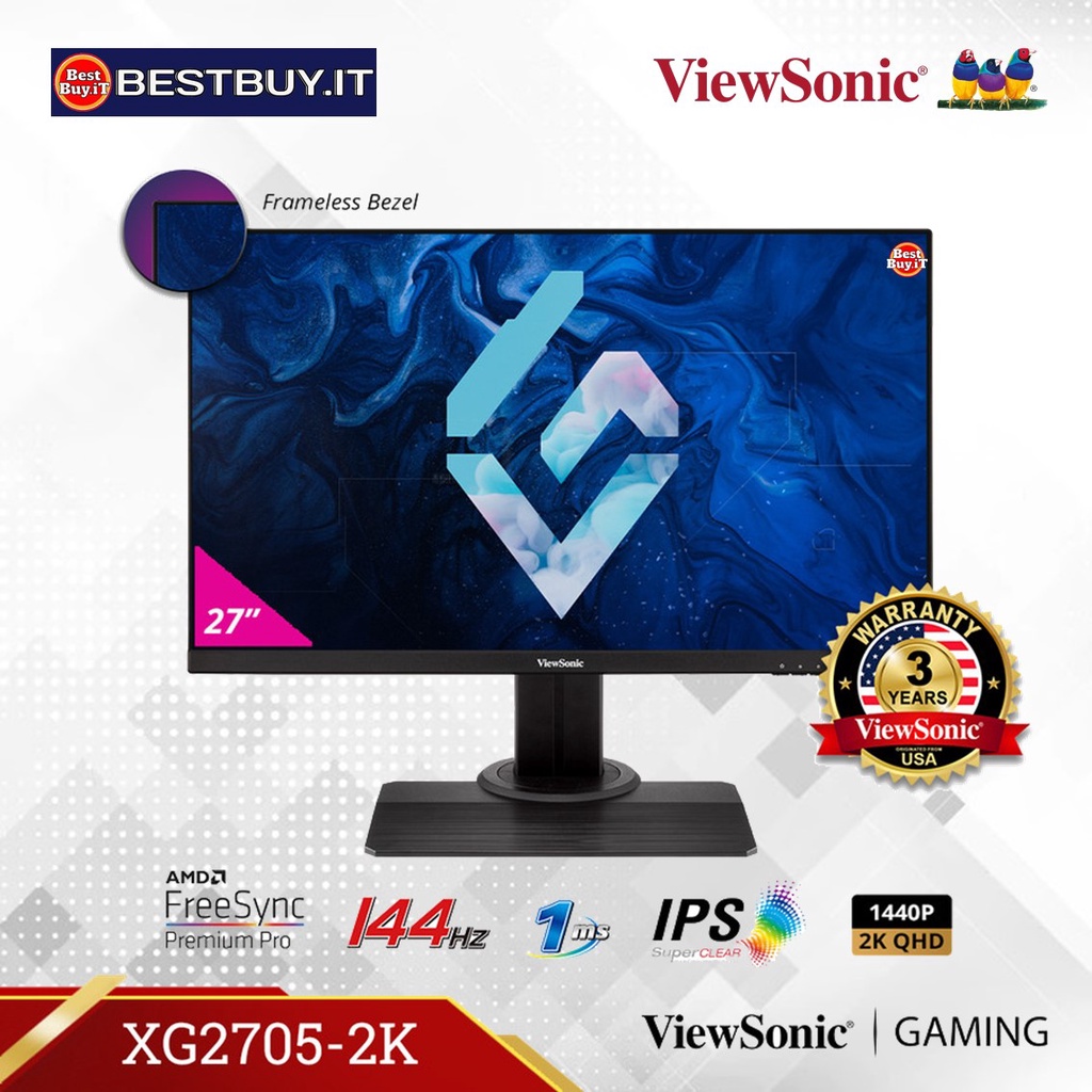 MONITOR GAMING VIEWSONIC XG2705-2K 27” QHD 144Hz 1ms IPS