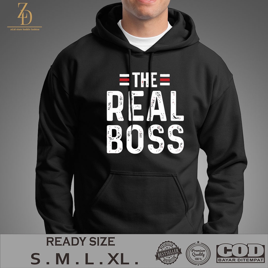 JAKET HODDIE THE REAL BOSS | HOODIE PRIA | JAKET PRIA | HOODIE KEREN