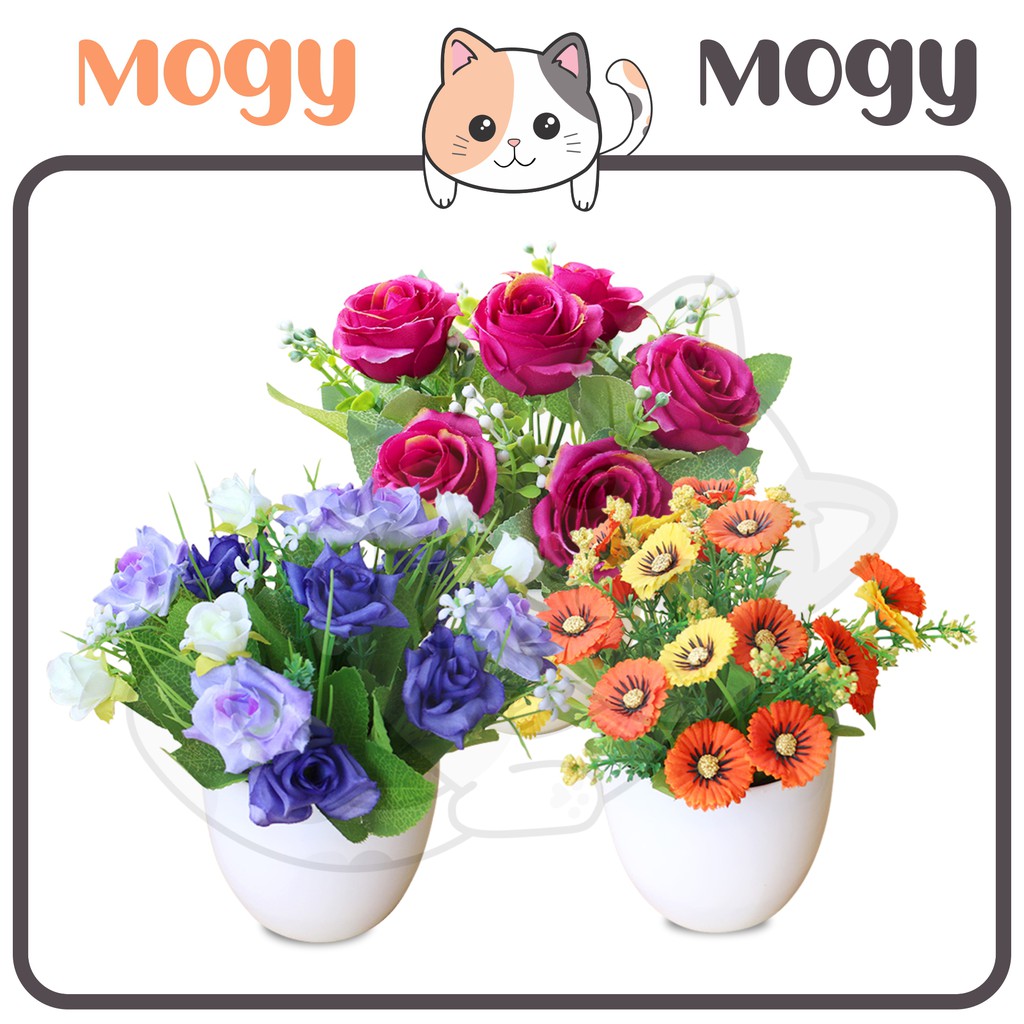 MOGYMOGY PT15 , PT16 , PT17 Pot Tanaman Hias Bunga Hias Plastik Ornamen Pot Bongsai Artificial Flower Decoration