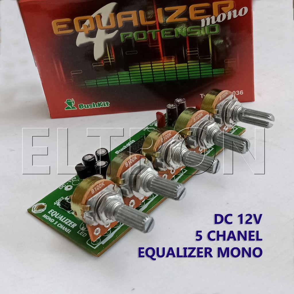 Kit Equalizer Mono 5 Ch Channel Potesio Putar  DC 12V