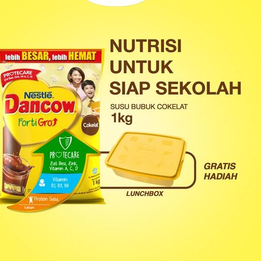 

DANCOW FortiGro Susu Bubuk Susu Anak Coklat Pouch 1kg Lunchbox ,,