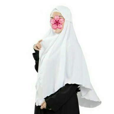 Bergo Putih Polos | Kerudung bergo bahan wollpeach | Jilbab Instan by Sinar Thahirah