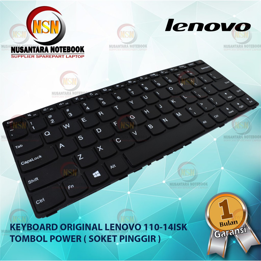 Keyboard Original Lenovo 110-14ISK Series Tombol Power Soket Pinggir