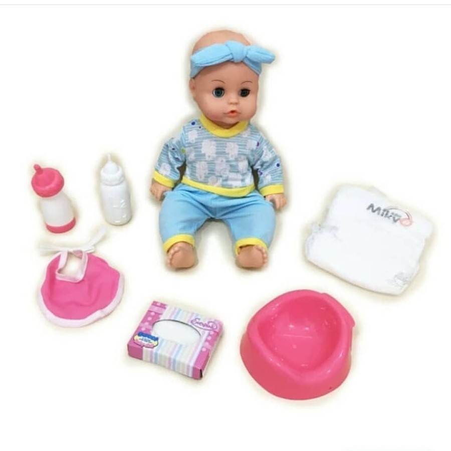 BONEKA BABY DOLL - BAYI PIPIS NANGIS + PAMPERS + PISPOT + DOT