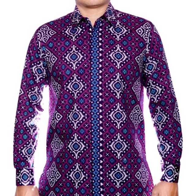 Kemeja Batik Pria Katun Ungu