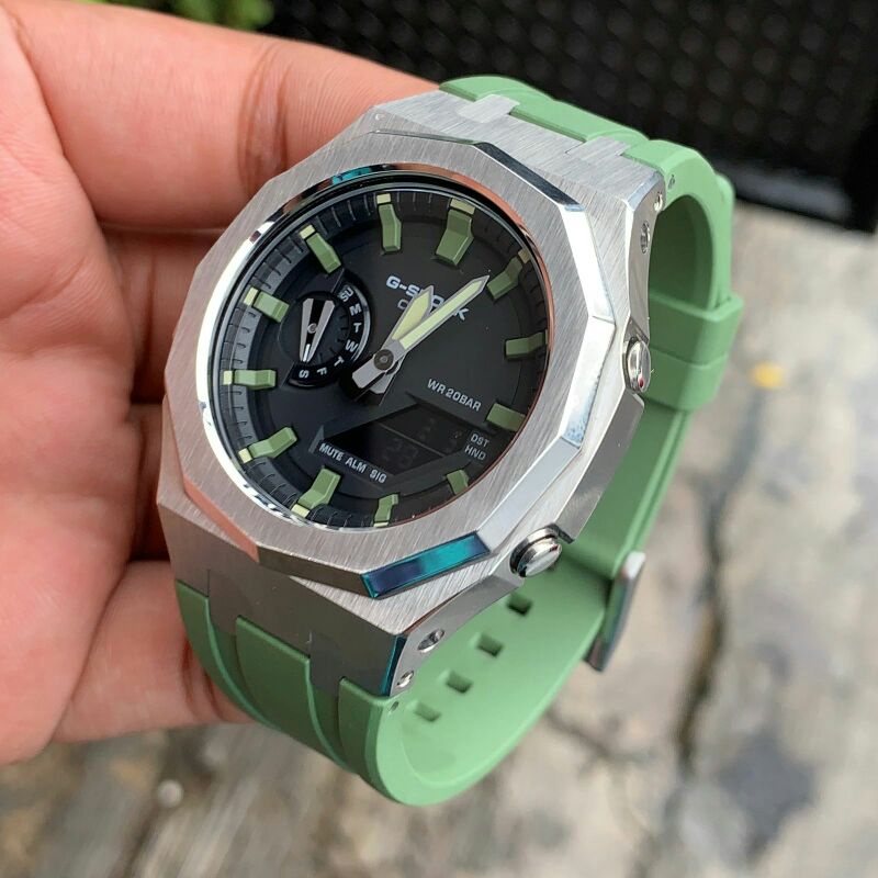Jam casio G-shock GA2100 custom strap dan bezel