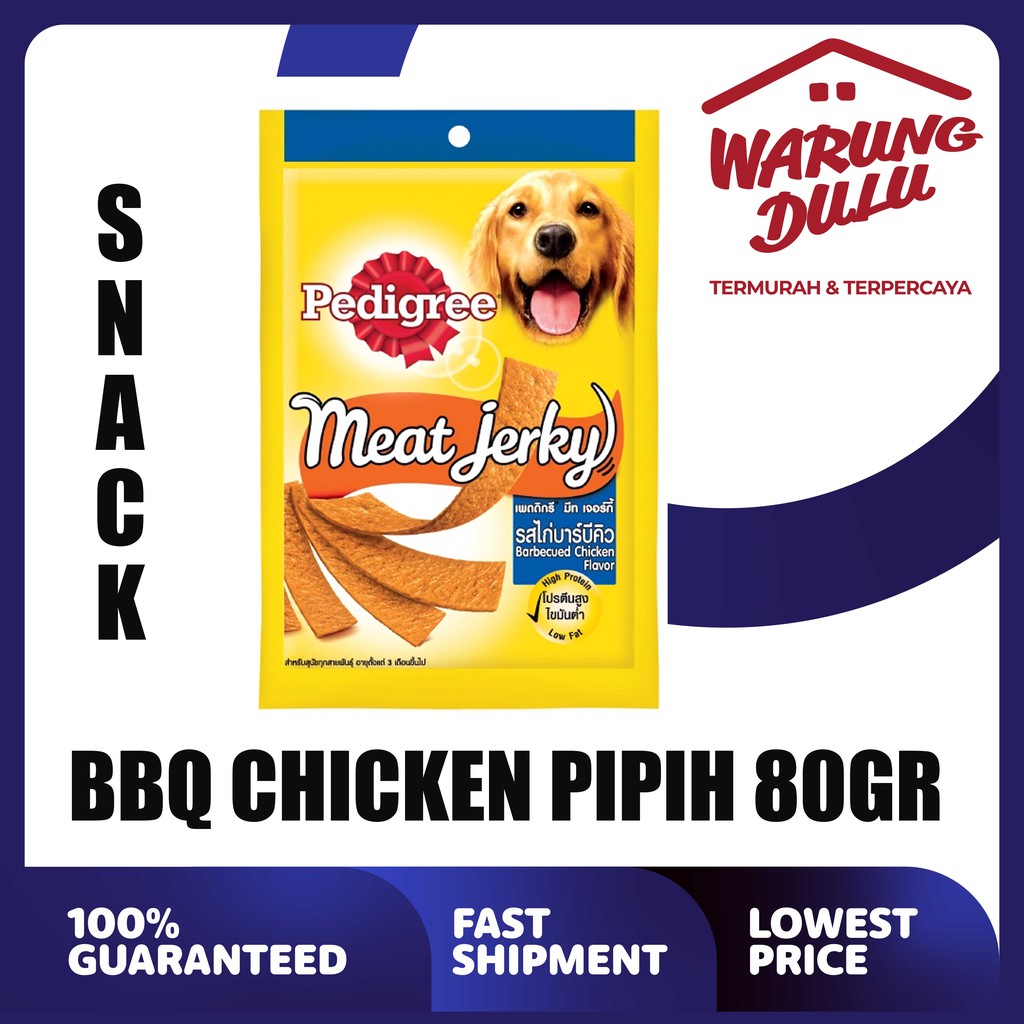 MAKANAN ANJING PEDIGREE MEAT JERKY STRAP BBQ CHICKEN 80GR