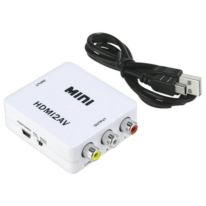 Mini Box HDTV to AV RCA Converter Adapter / CONVERTER MINI BOX HDTV TO RCA