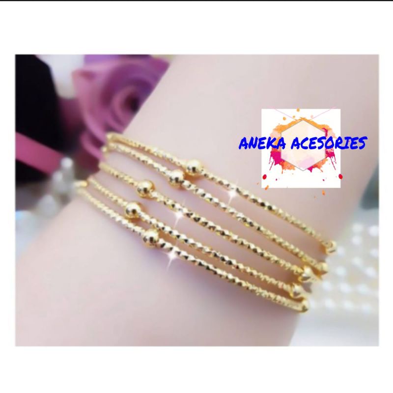 GELANG KERONCONG MOTIF BOLA GELANG KERONCONG LAPIS AS EMAS