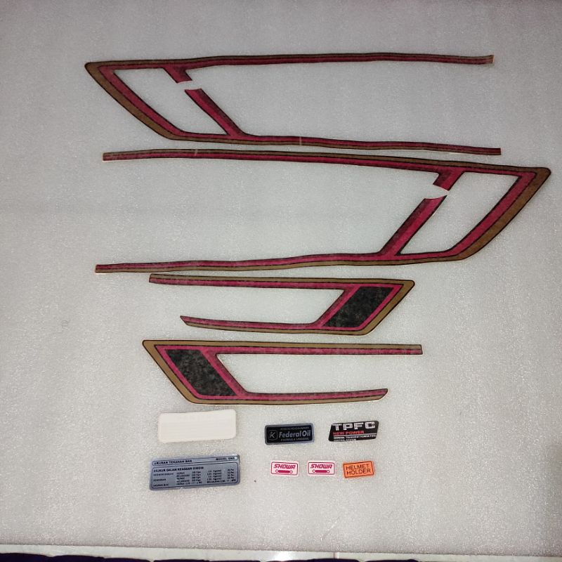Stiker Stripping striping decal graphic tangki box aki Honda GL100 GL125 GL 100 125 K GLK CDI hitam 