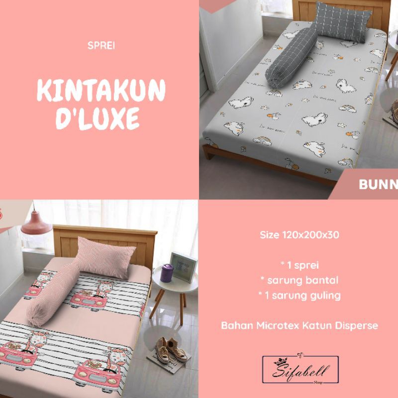 Sprei Kintakun D'Luxe 3in1 Size 120x200x30 Motif Minimalis / Grosir Seprai Murah