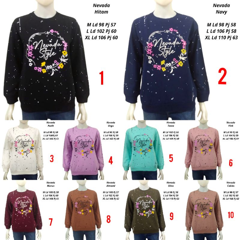 new NEVADA~ Sweater Nevada bunga Cewe Sweater Oversize Nevada NEVADA bunga WANITA TERMURAH FULL TAG